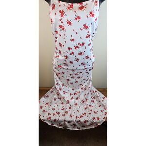 Women's White Floral Narrow Strap Slip Dress - Size X-Large